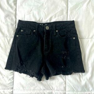 Women’s Black Ripped Shorts